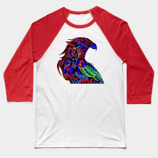 red crimson mecha peregrine falcon halcon ecopop in mexican techno organic tribal totonac patterns Baseball T-Shirt